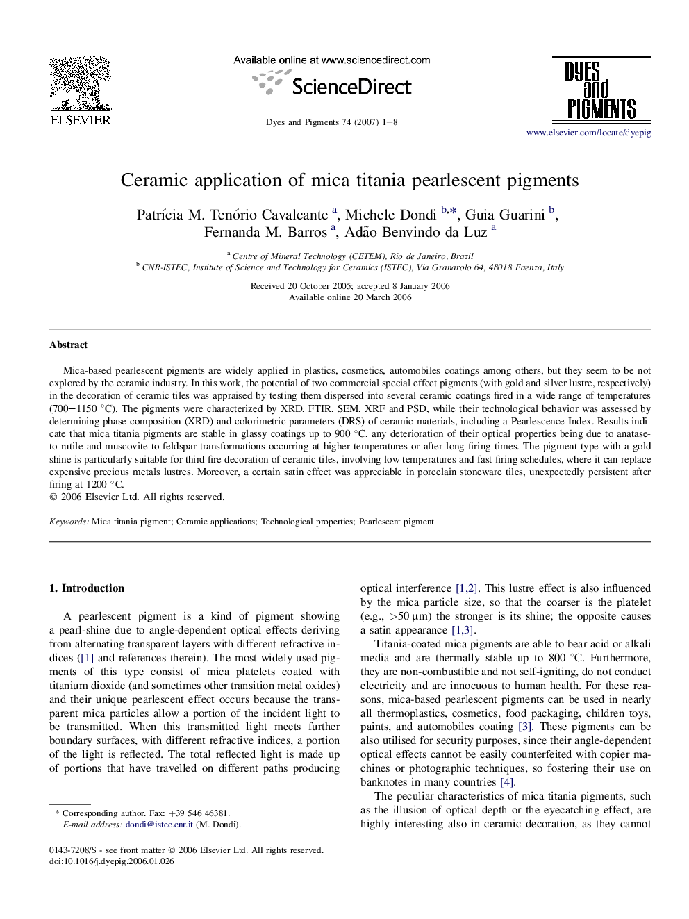 Ceramic application of mica titania pearlescent pigments