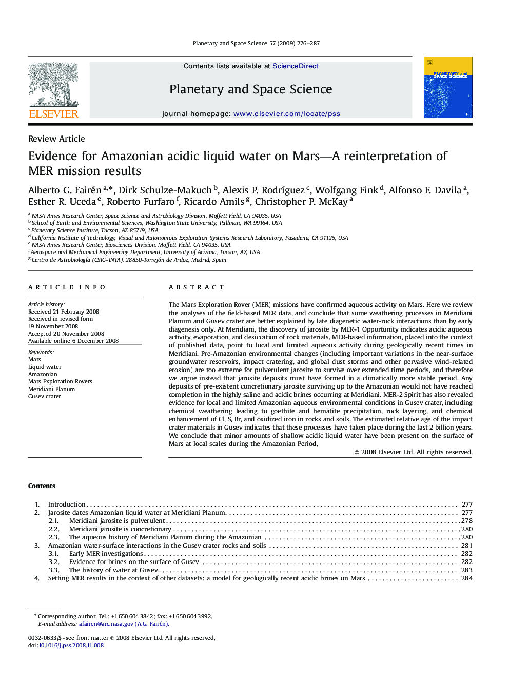 Evidence for Amazonian acidic liquid water on Mars—A reinterpretation of MER mission results