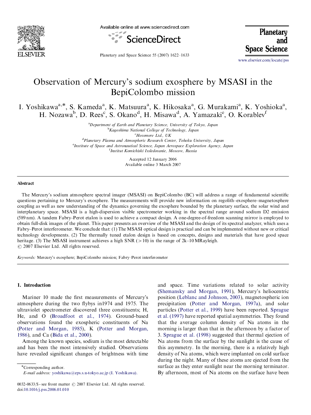 Observation of Mercury's sodium exosphere by MSASI in the BepiColombo mission