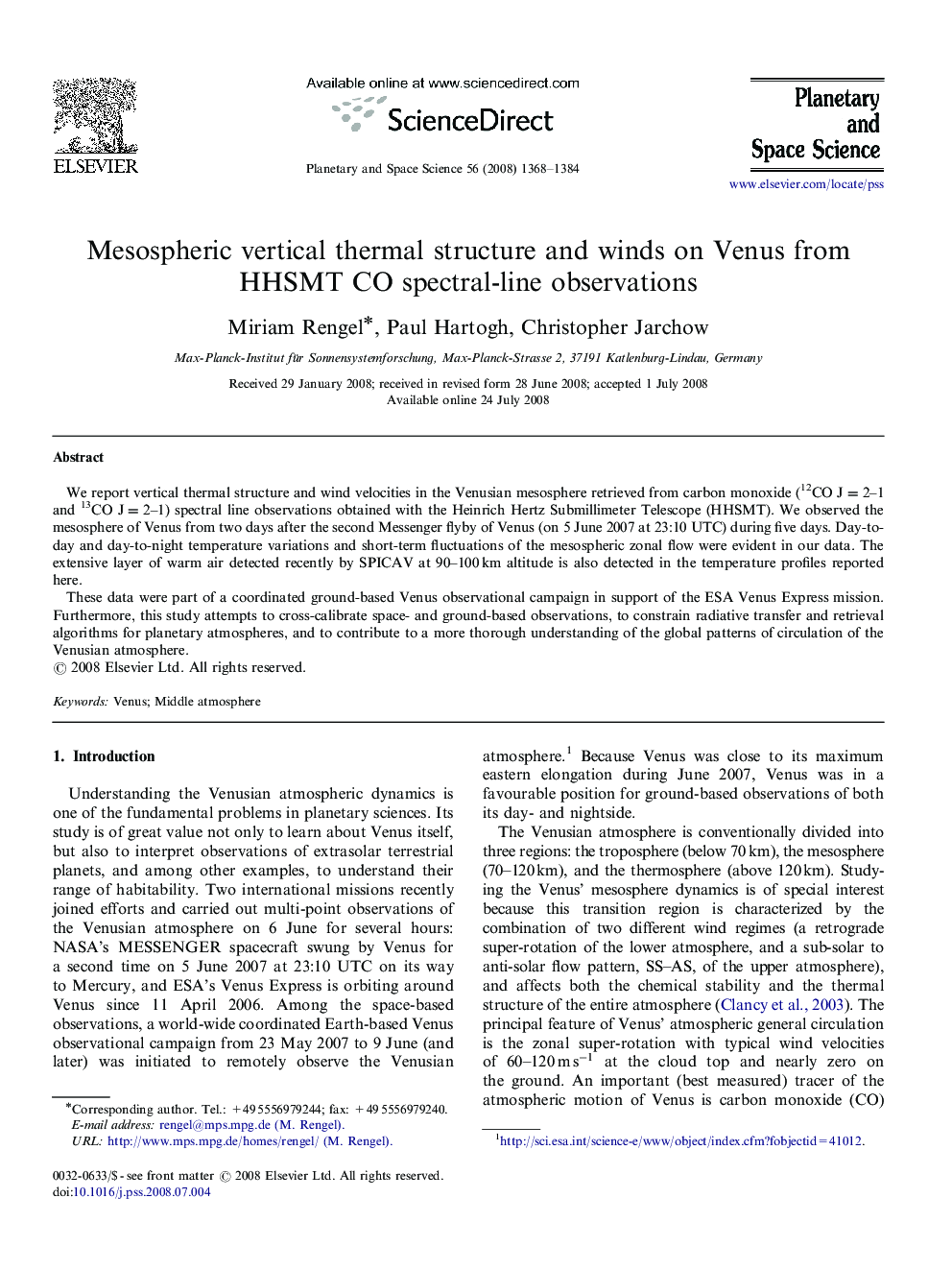 Mesospheric vertical thermal structure and winds on Venus from HHSMT CO spectral-line observations