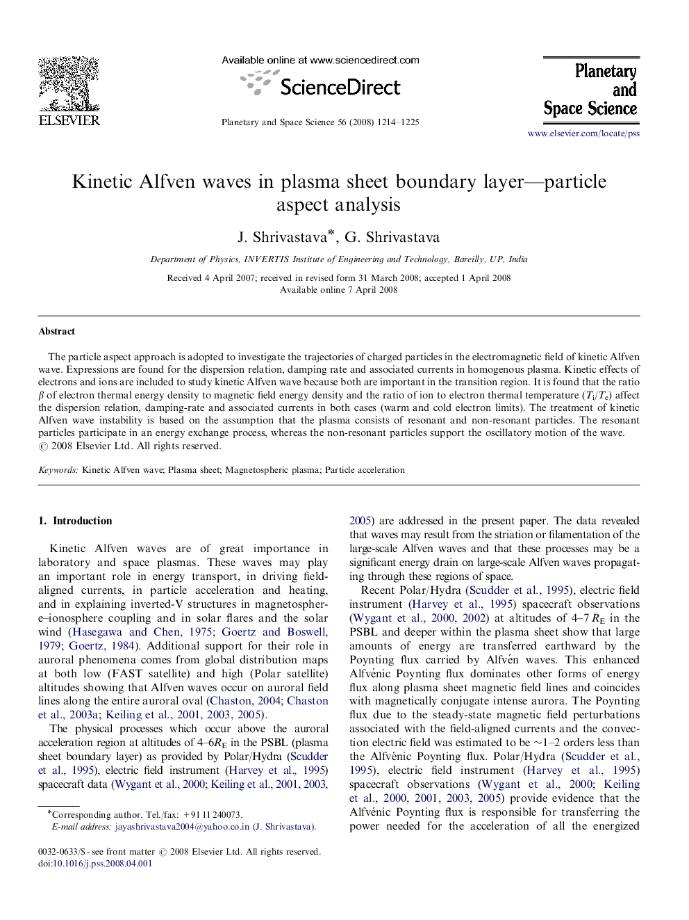 Kinetic Alfven waves in plasma sheet boundary layer—particle aspect analysis