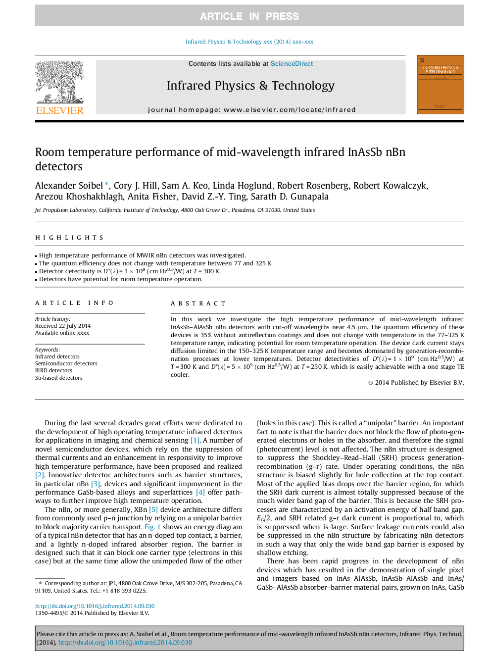 Room temperature performance of mid-wavelength infrared InAsSb nBn detectors