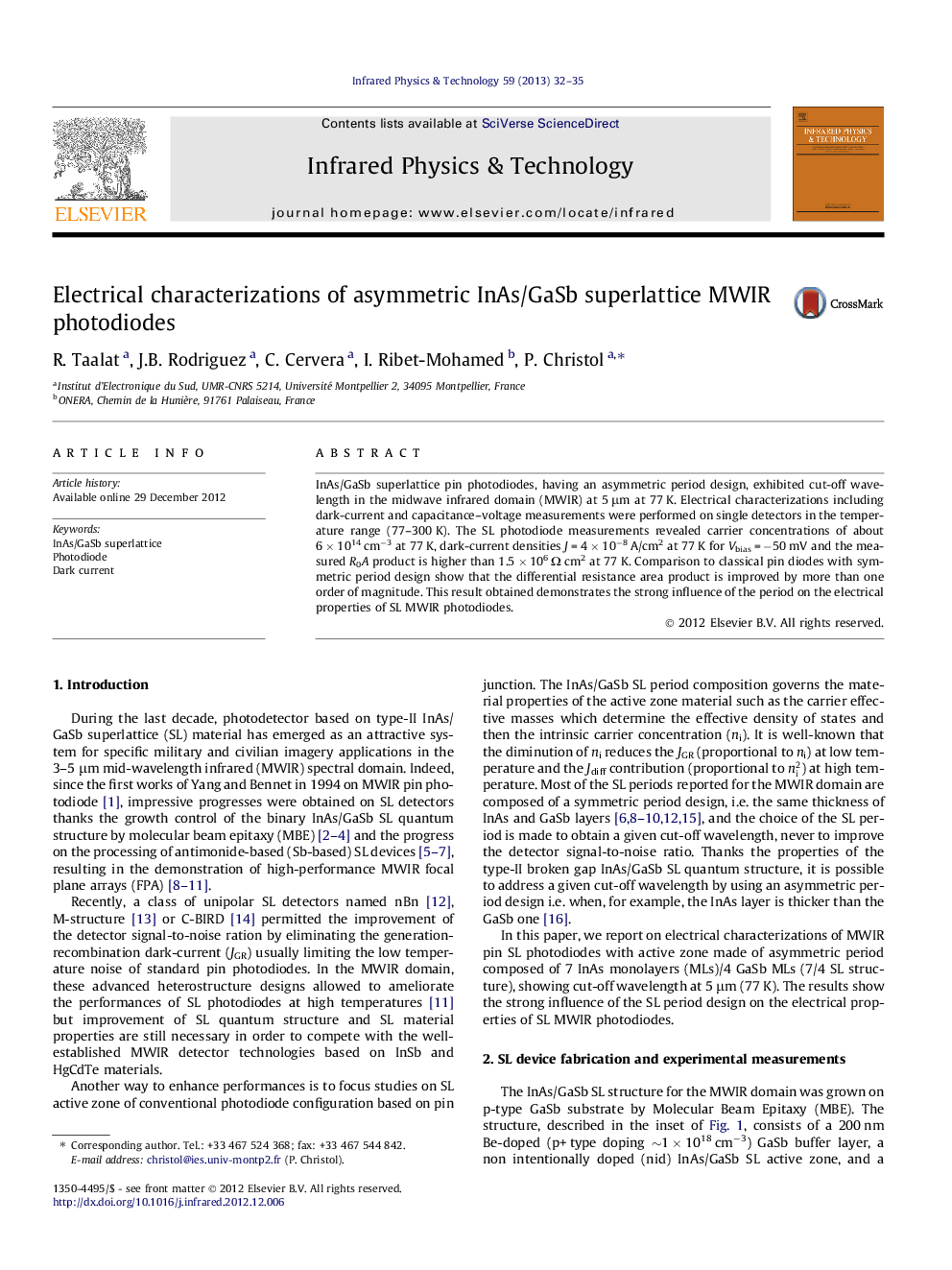 Electrical characterizations of asymmetric InAs/GaSb superlattice MWIR photodiodes