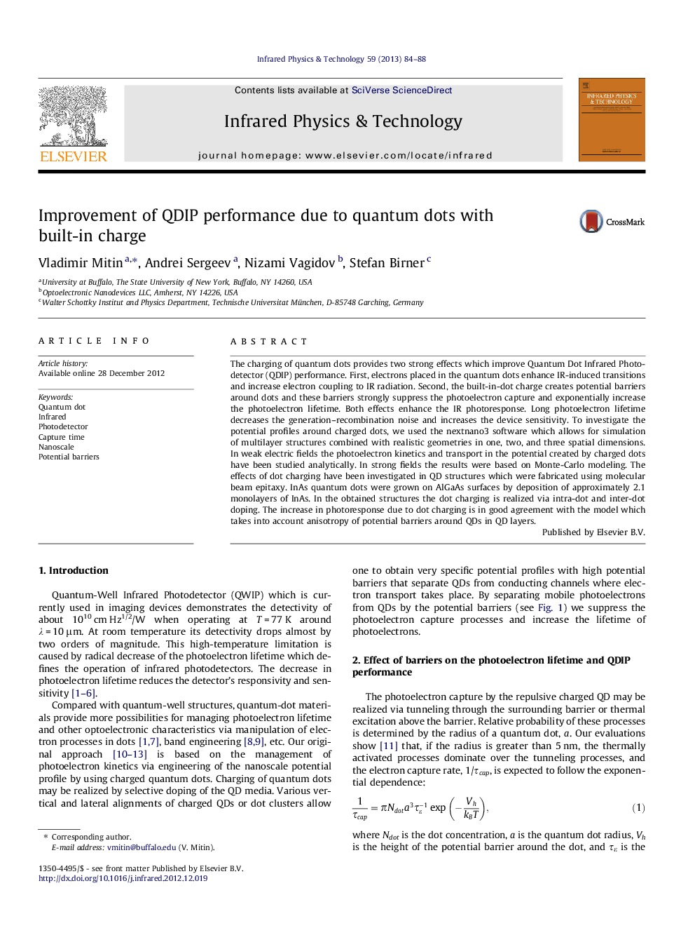 Improvement of QDIP performance due to quantum dots with built-in charge