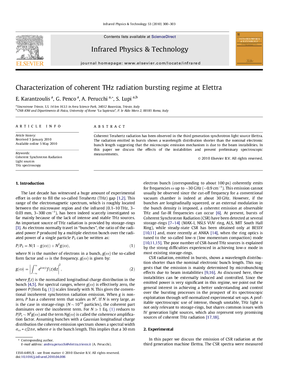 Characterization of coherent THz radiation bursting regime at Elettra