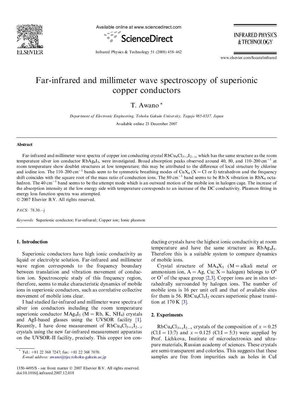 Far-infrared and millimeter wave spectroscopy of superionic copper conductors