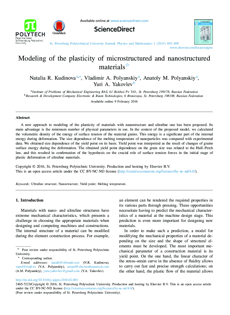 Modeling of the plasticity of microstructured and nanostructured materials 