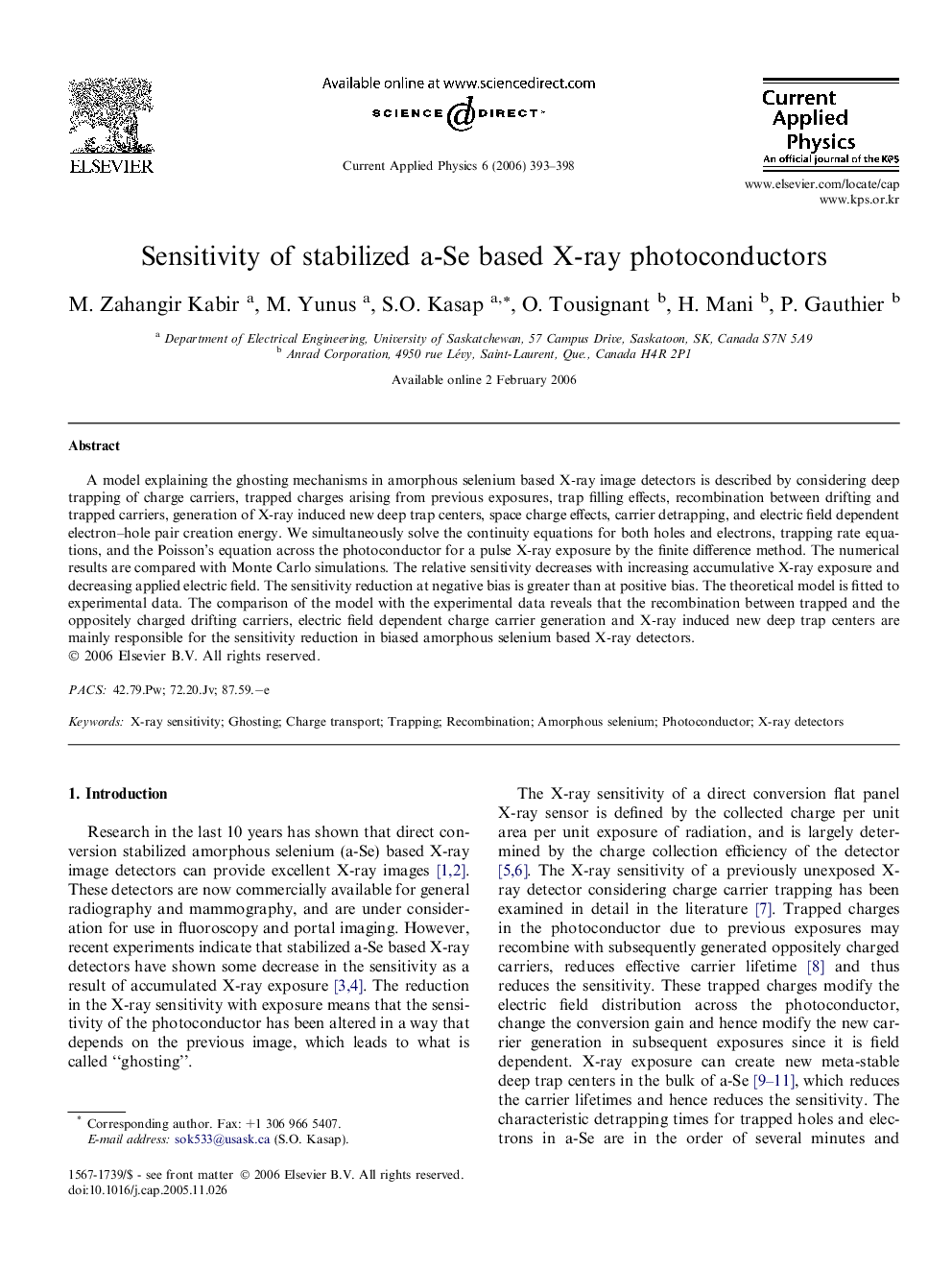 Sensitivity of stabilized a-Se based X-ray photoconductors