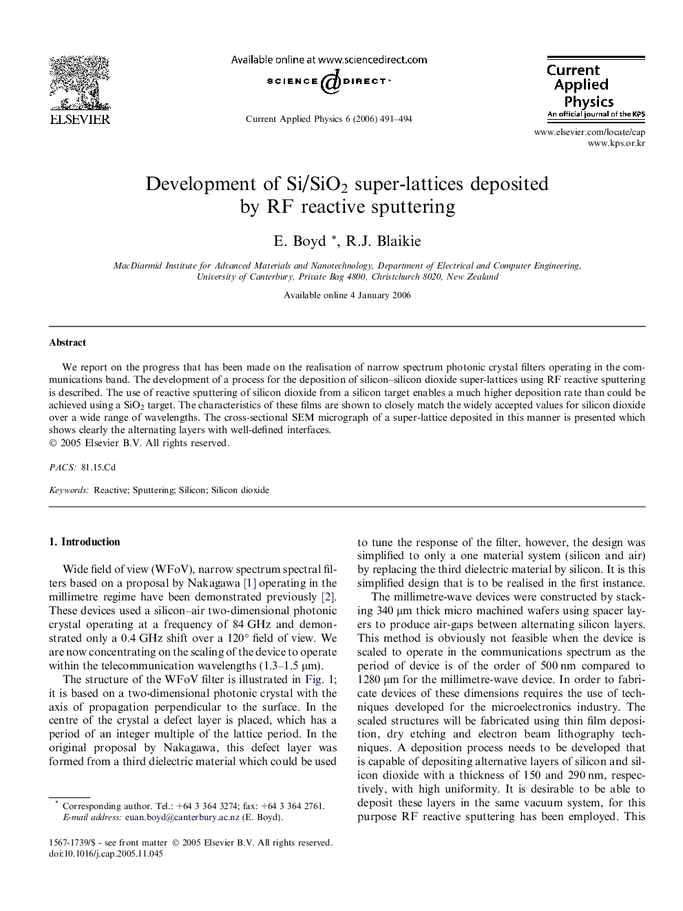 Development of Si/SiO2 super-lattices deposited by RF reactive sputtering