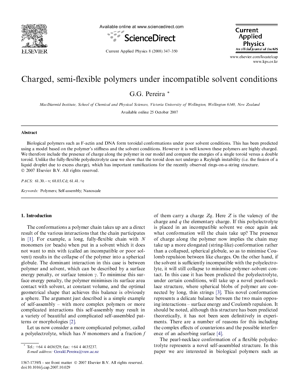 Charged, semi-flexible polymers under incompatible solvent conditions