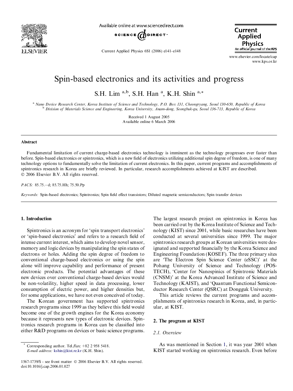 Spin-based electronics and its activities and progress