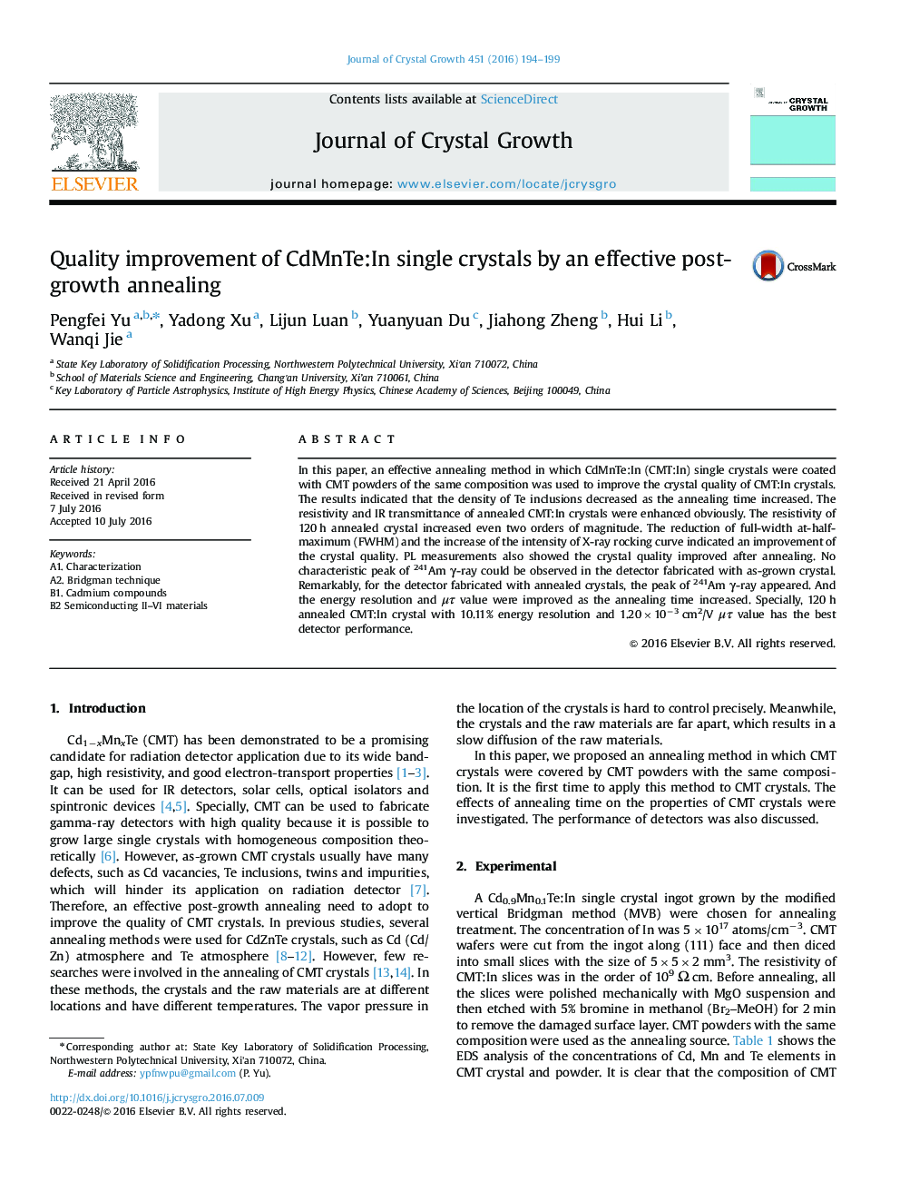 Quality improvement of CdMnTe:In single crystals by an effective post-growth annealing