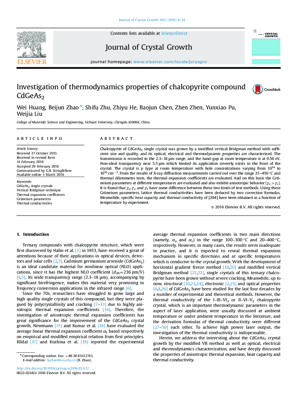 Investigation of thermodynamics properties of chalcopyrite compound CdGeAs2