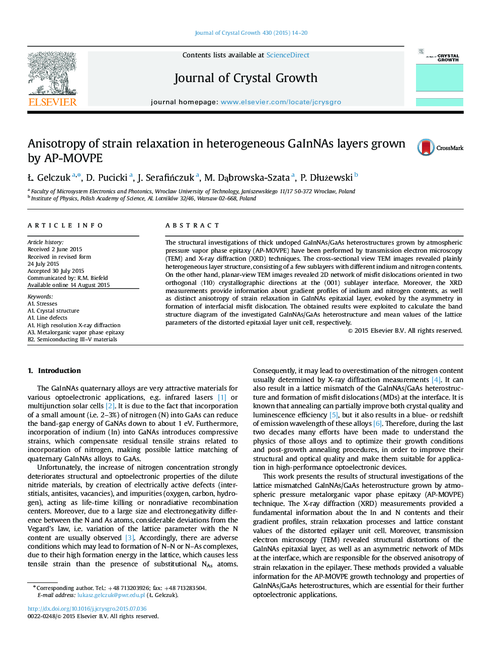 Anisotropy of strain relaxation in heterogeneous GaInNAs layers grown by AP-MOVPE