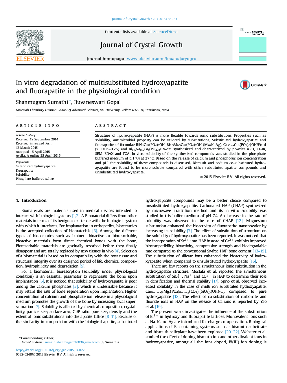 تخریب درون سلولی هیدروکسی آپاتیت و فلوراپاتیت چندگانه در شرایط فیزیولوژیکی 