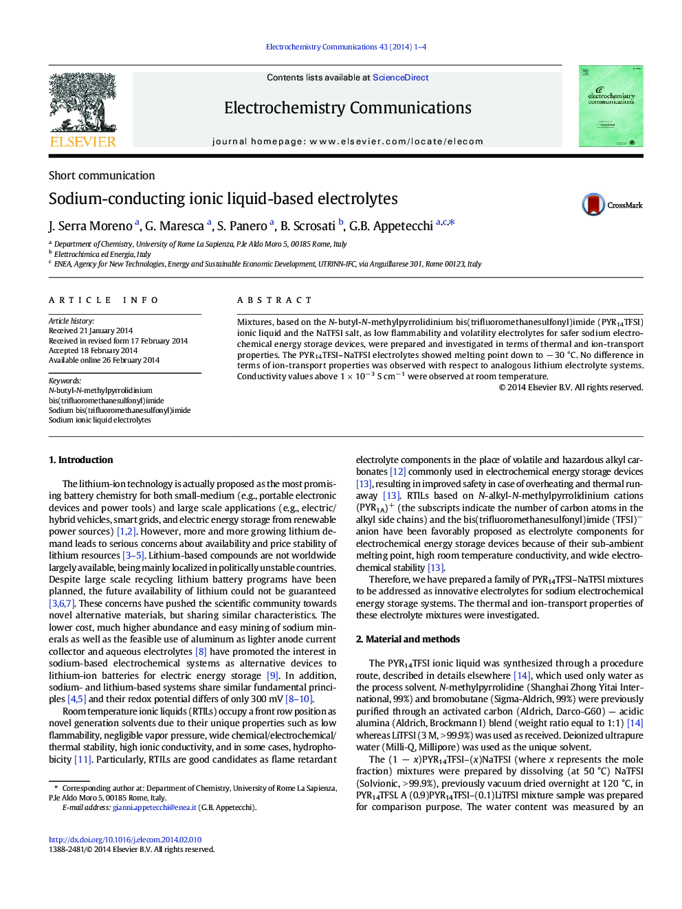 Sodium-conducting ionic liquid-based electrolytes