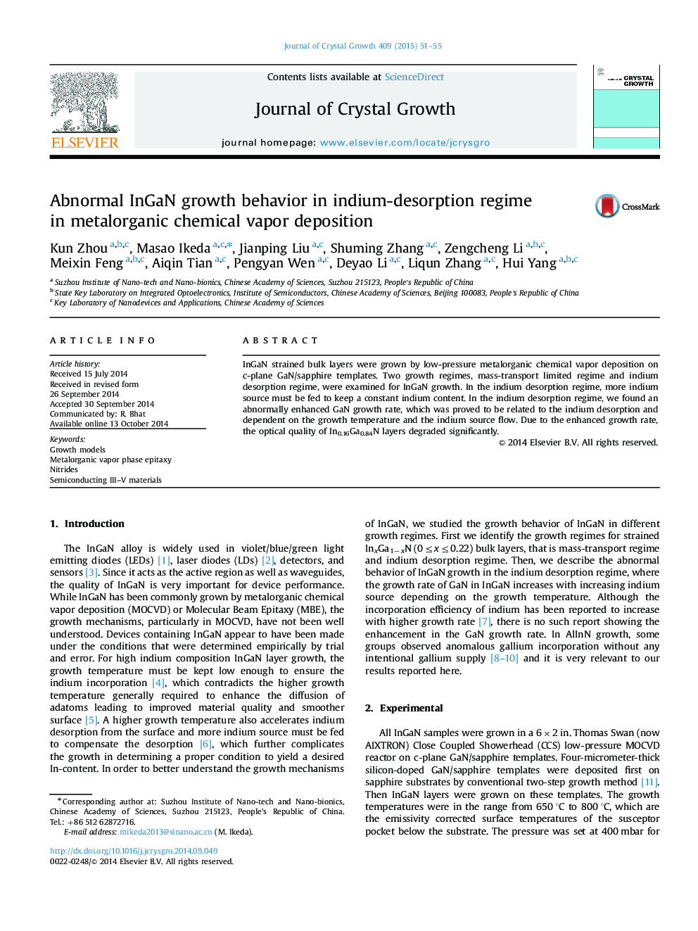 Abnormal InGaN growth behavior in indium-desorption regime in metalorganic chemical vapor deposition