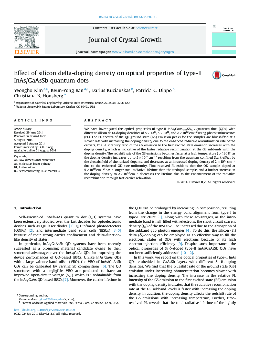 Effect of silicon delta-doping density on optical properties of type-II InAs/GaAsSb quantum dots