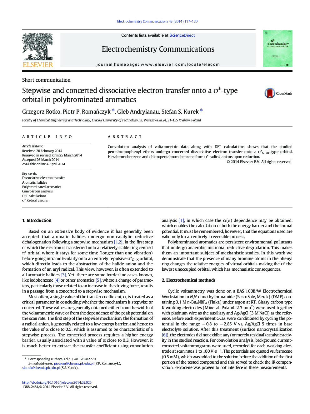 Stepwise and concerted dissociative electron transfer onto a σ*-type orbital in polybrominated aromatics