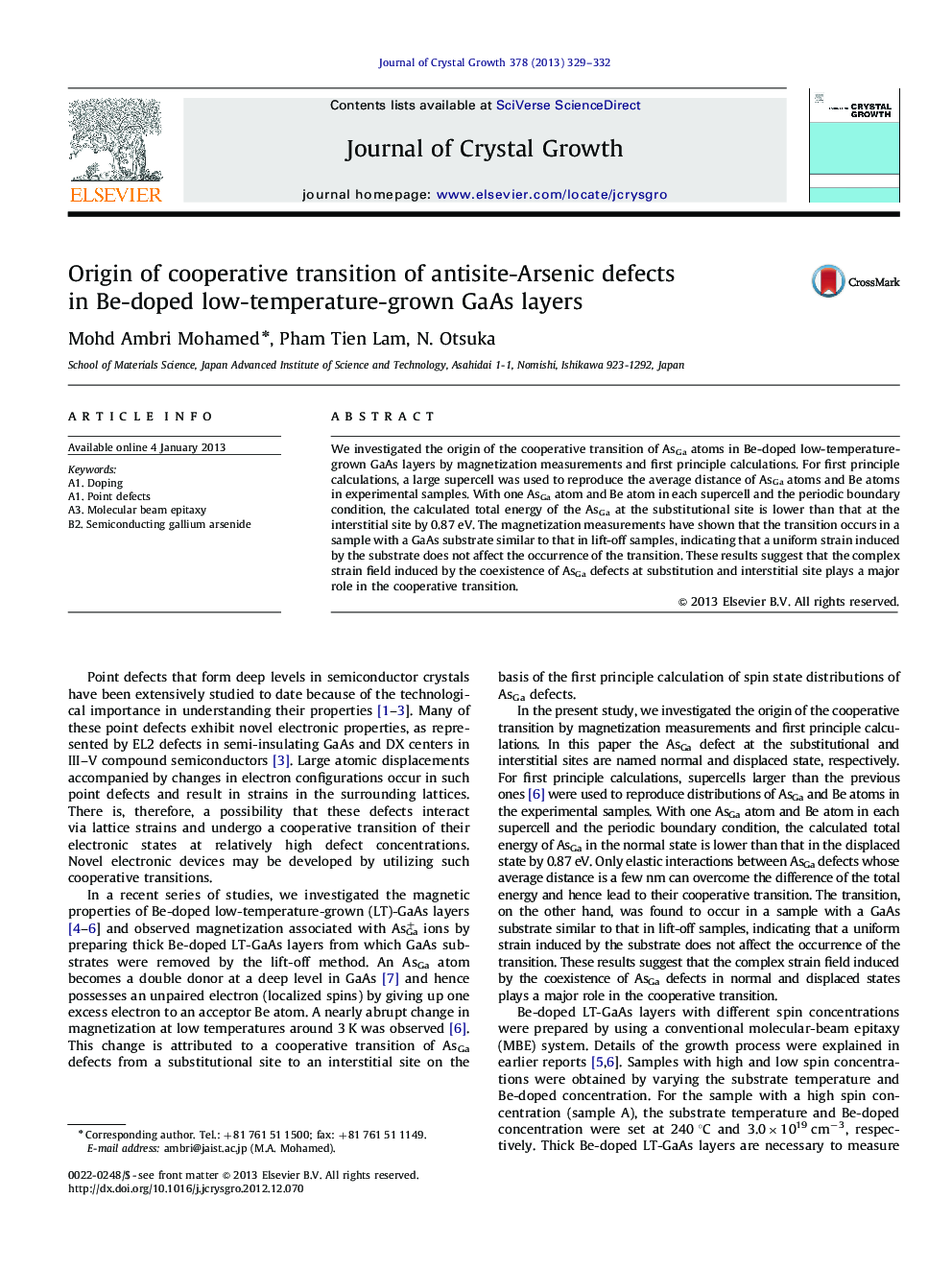 Origin of cooperative transition of antisite-Arsenic defects in Be-doped low-temperature-grown GaAs layers