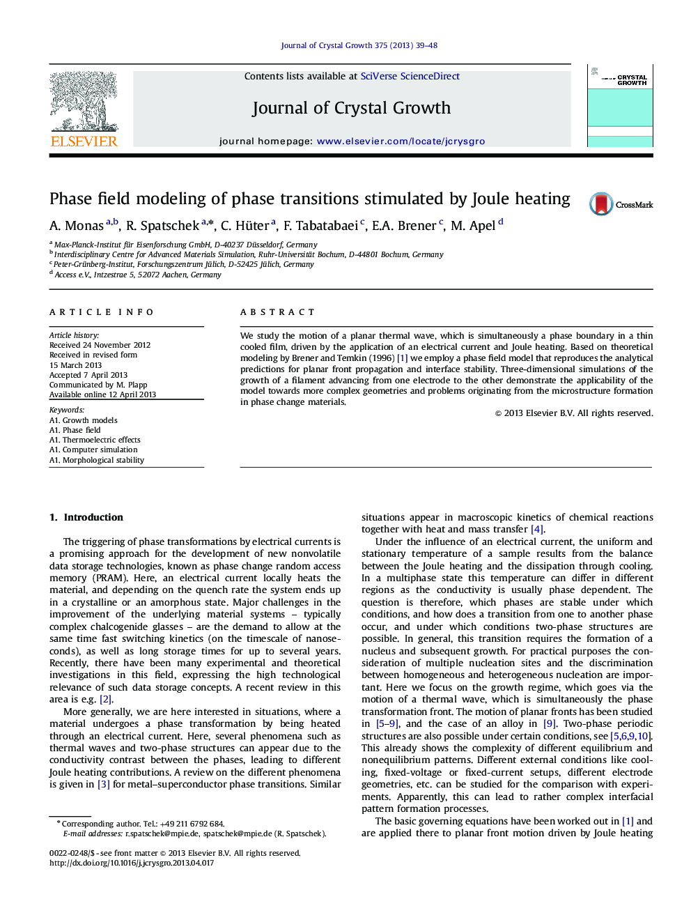 Phase field modeling of phase transitions stimulated by Joule heating