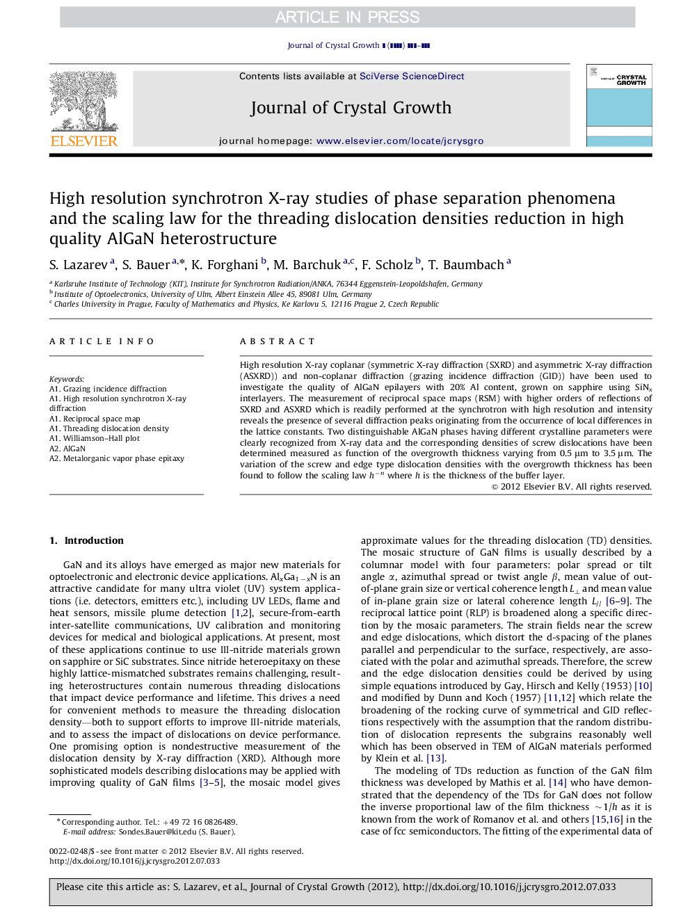 High resolution synchrotron X-ray studies of phase separation phenomena and the scaling law for the threading dislocation densities reduction in high quality AlGaN heterostructure