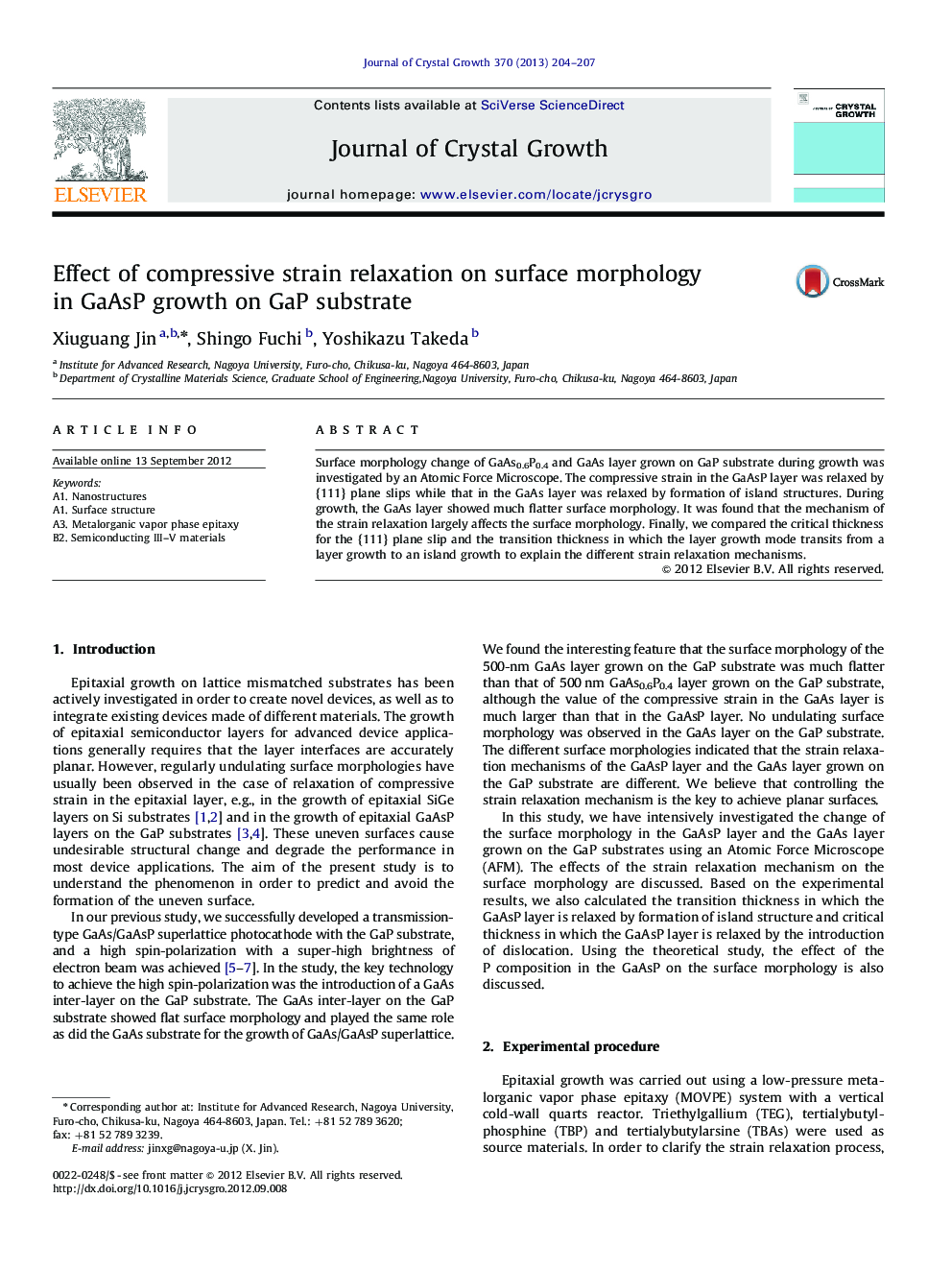 Effect of compressive strain relaxation on surface morphology in GaAsP growth on GaP substrate