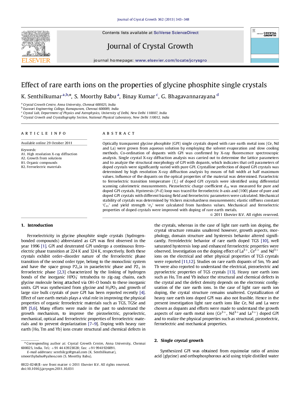 Effect of rare earth ions on the properties of glycine phosphite single crystals