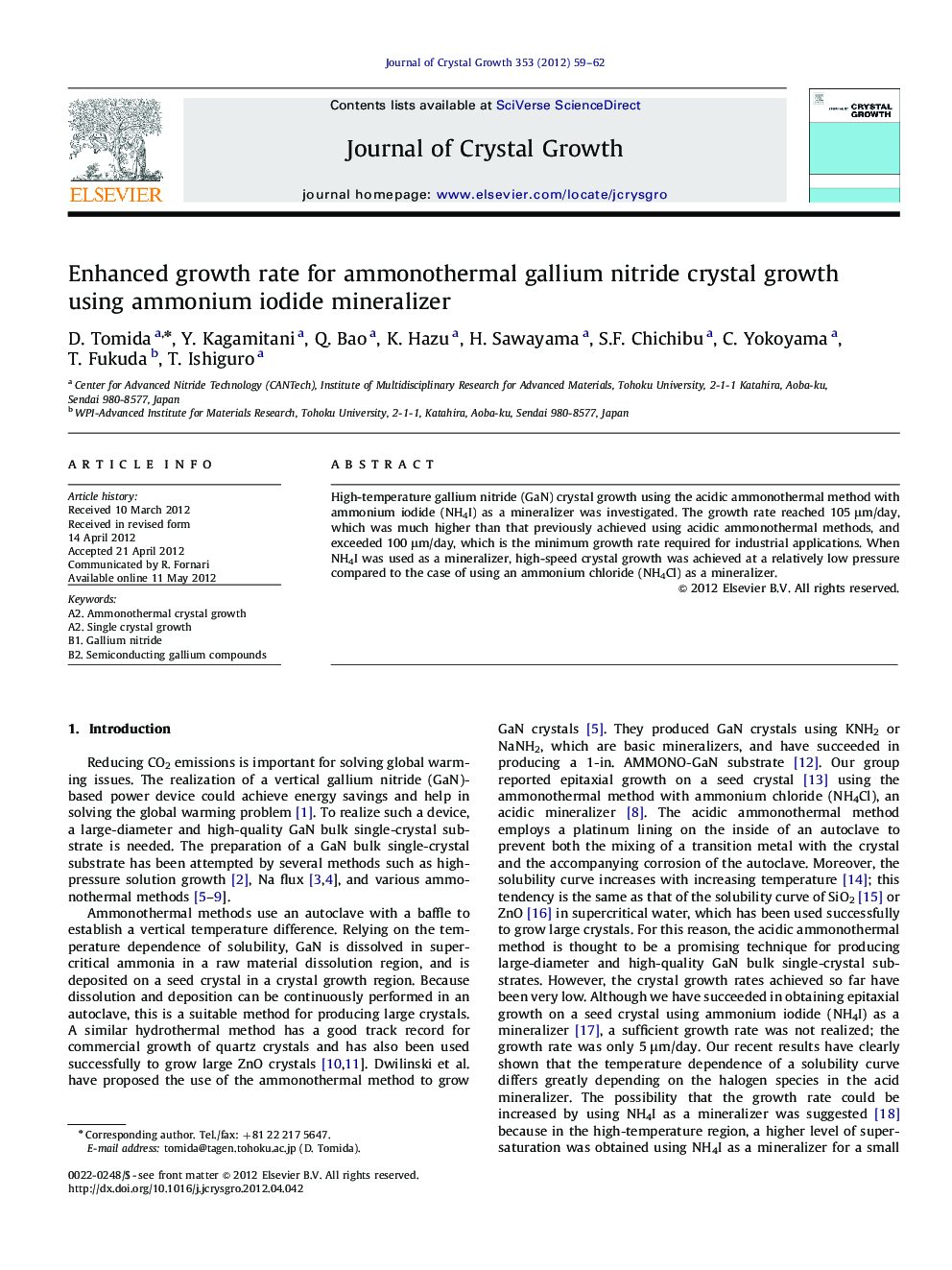 Enhanced growth rate for ammonothermal gallium nitride crystal growth using ammonium iodide mineralizer