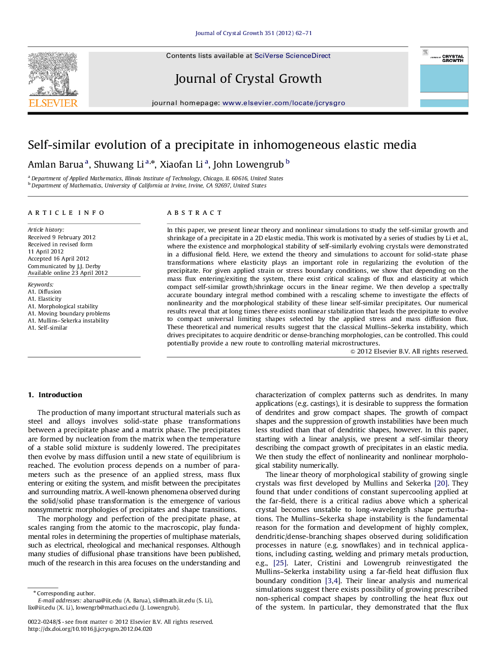 Self-similar evolution of a precipitate in inhomogeneous elastic media