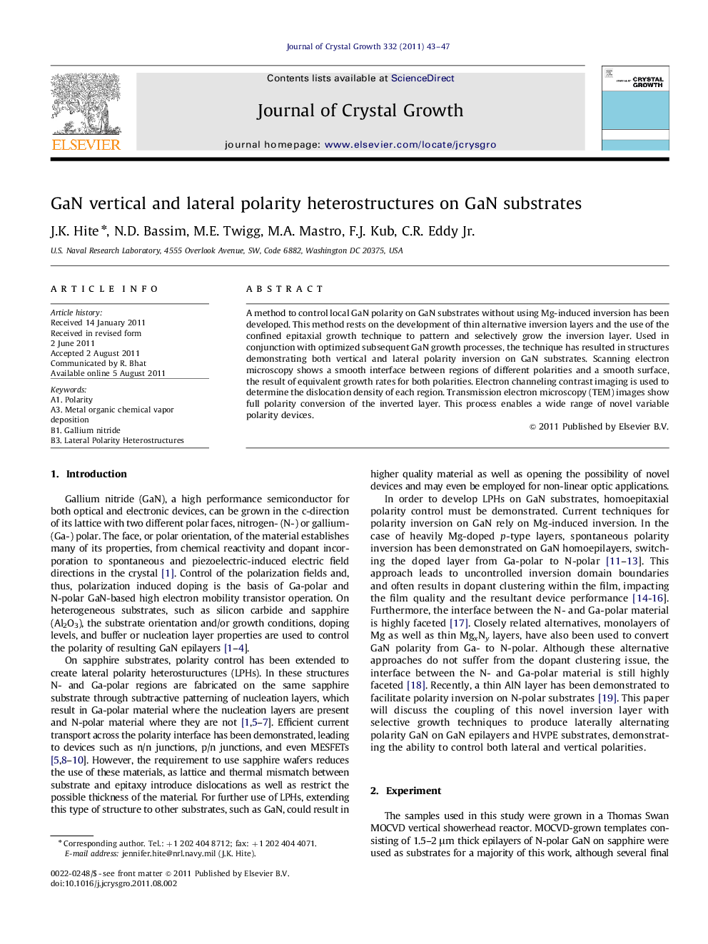 GaN vertical and lateral polarity heterostructures on GaN substrates