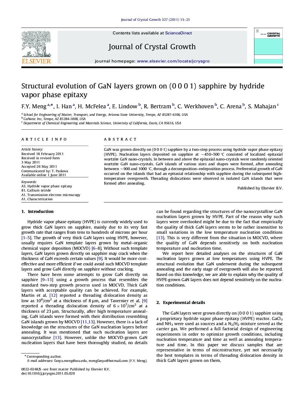 Structural evolution of GaN layers grown on (0 0 0 1) sapphire by hydride vapor phase epitaxy