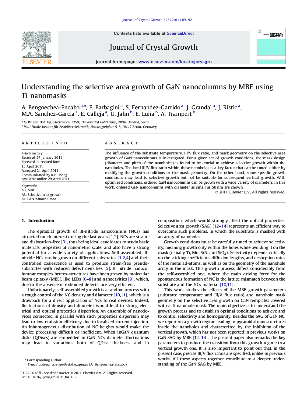 Understanding the selective area growth of GaN nanocolumns by MBE using Ti nanomasks