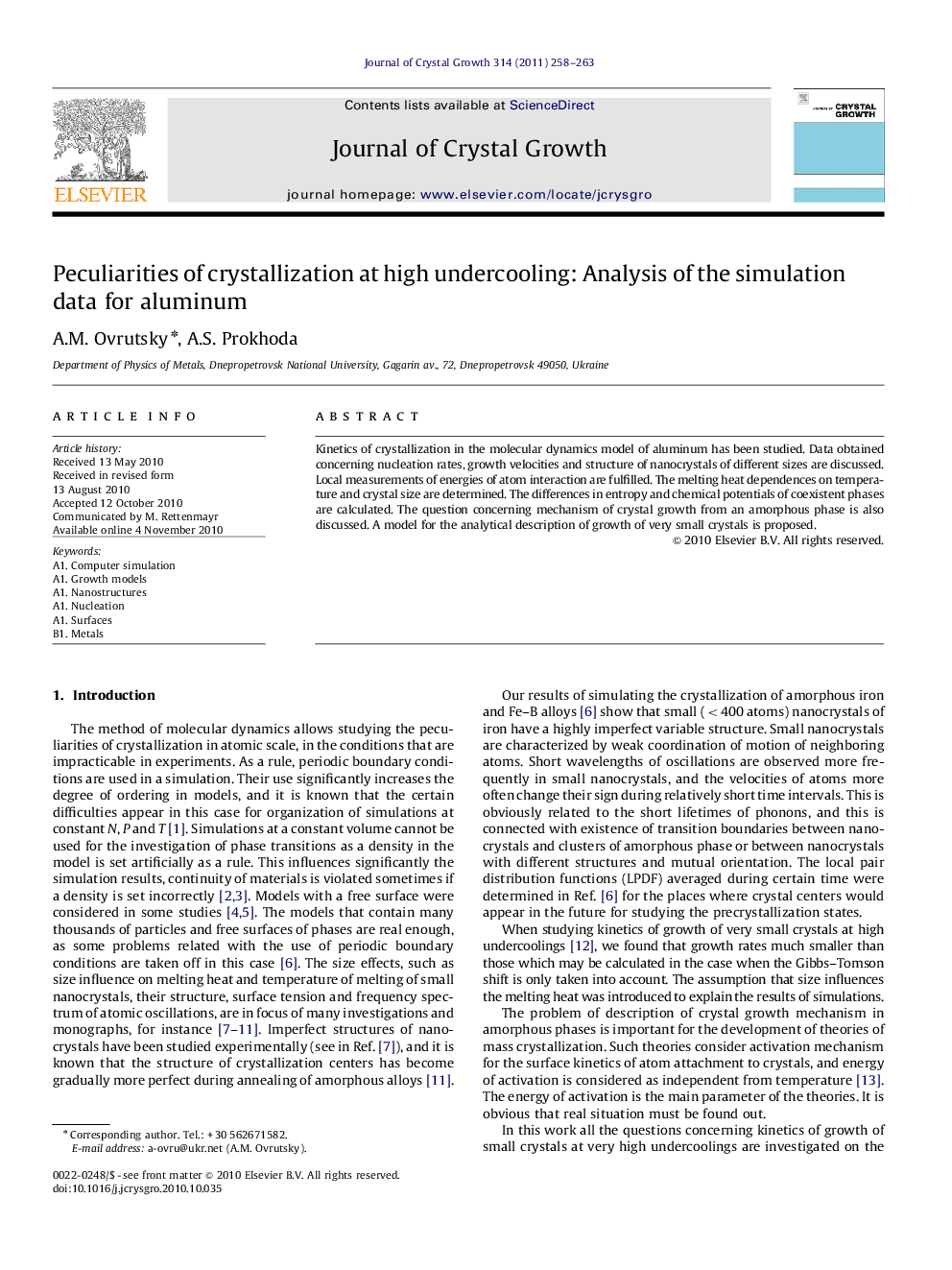 Peculiarities of crystallization at high undercooling: Analysis of the simulation data for aluminum