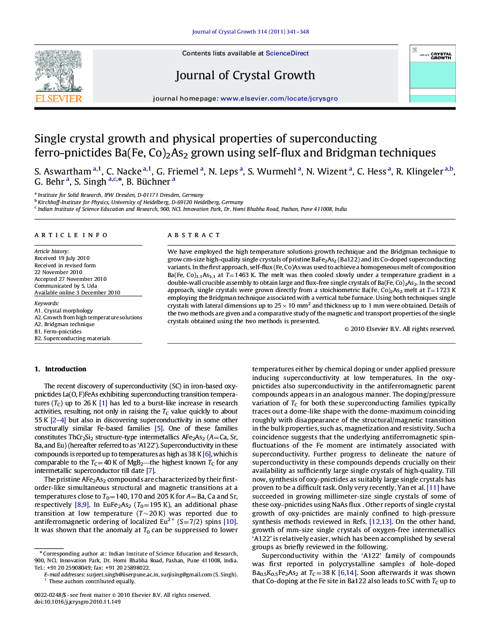 Single crystal growth and physical properties of superconducting ferro-pnictides Ba(Fe, Co)2As2 grown using self-flux and Bridgman techniques