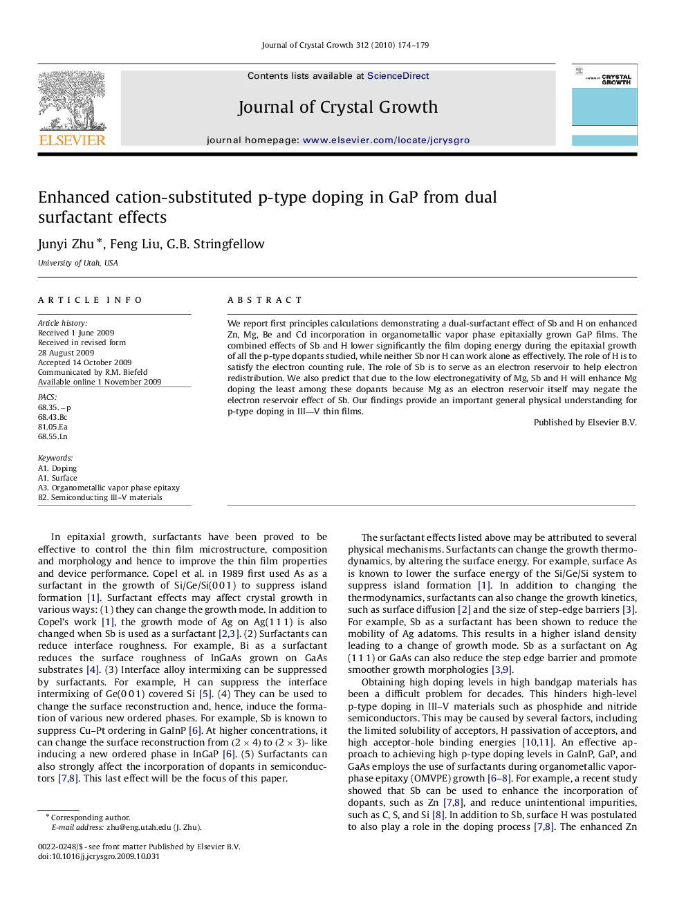 Enhanced cation-substituted p-type doping in GaP from dual surfactant effects