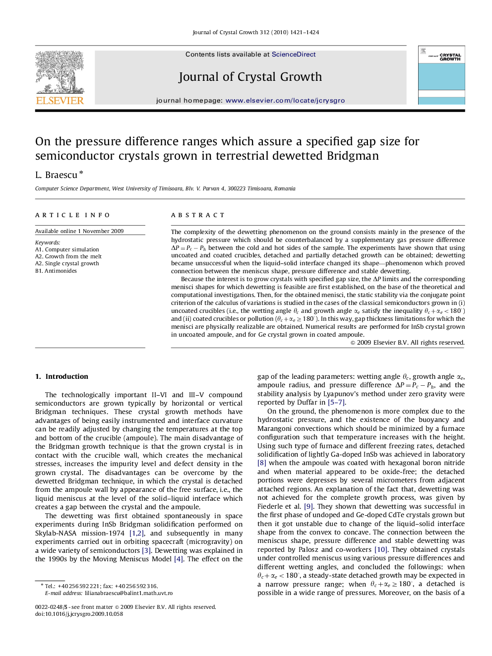 On the pressure difference ranges which assure a specified gap size for semiconductor crystals grown in terrestrial dewetted Bridgman