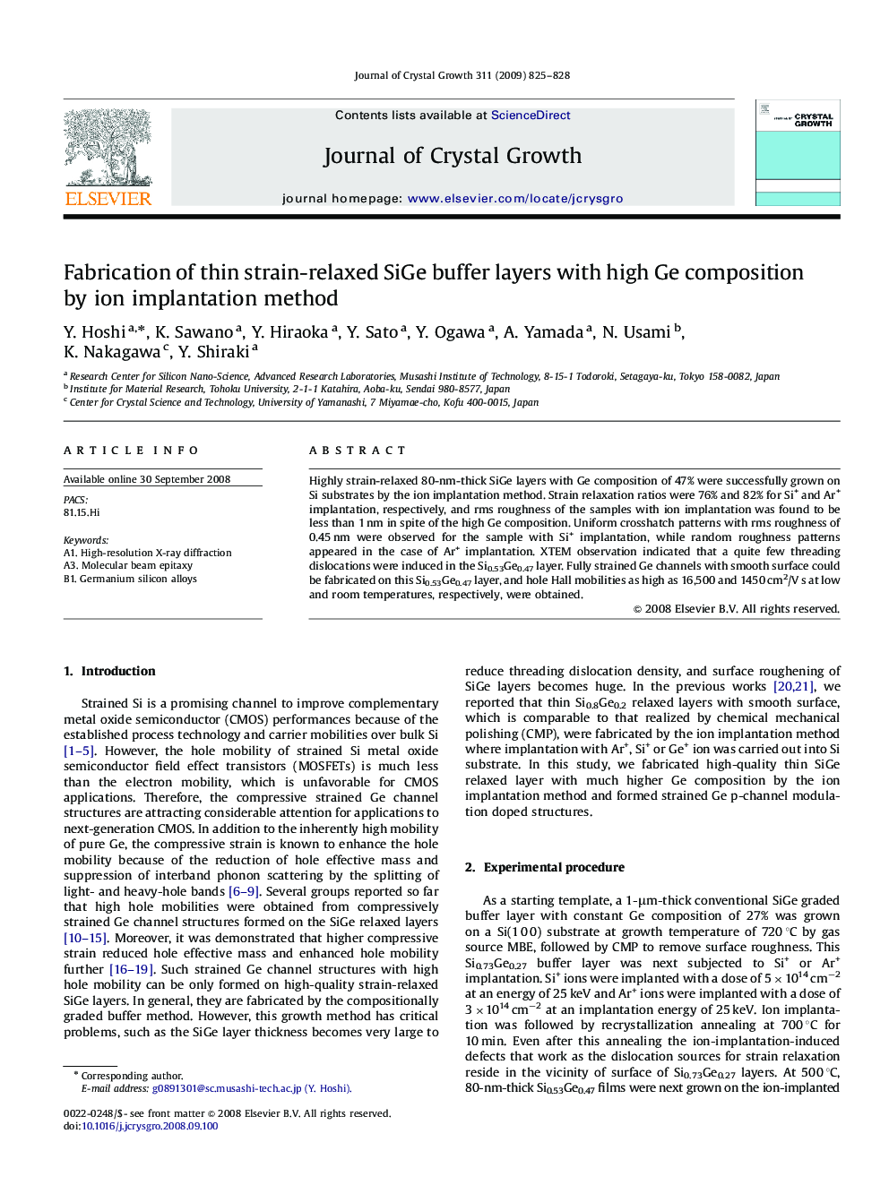 Fabrication of thin strain-relaxed SiGe buffer layers with high Ge composition by ion implantation method