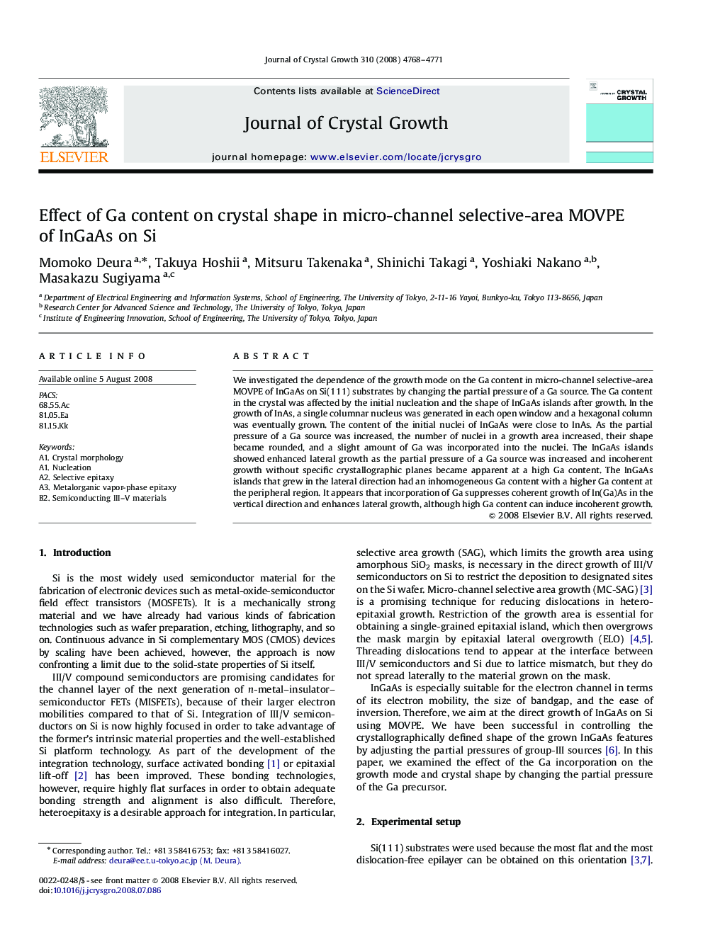 Effect of Ga content on crystal shape in micro-channel selective-area MOVPE of InGaAs on Si