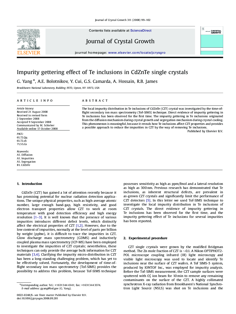 Impurity gettering effect of Te inclusions in CdZnTe single crystals