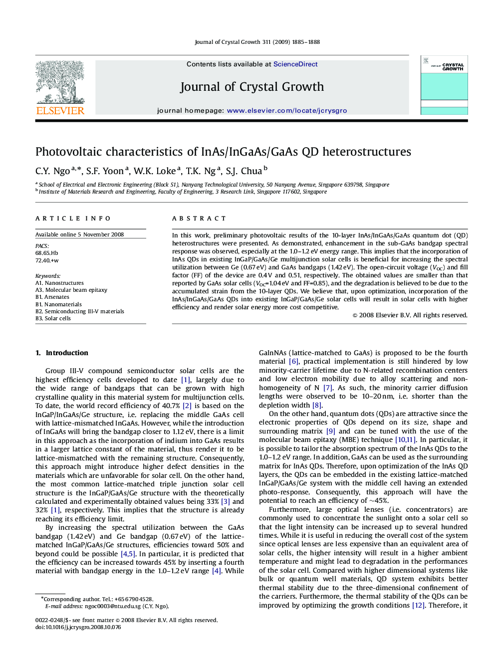 Photovoltaic characteristics of InAs/InGaAs/GaAs QD heterostructures