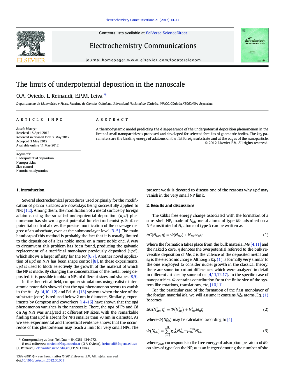 The limits of underpotential deposition in the nanoscale