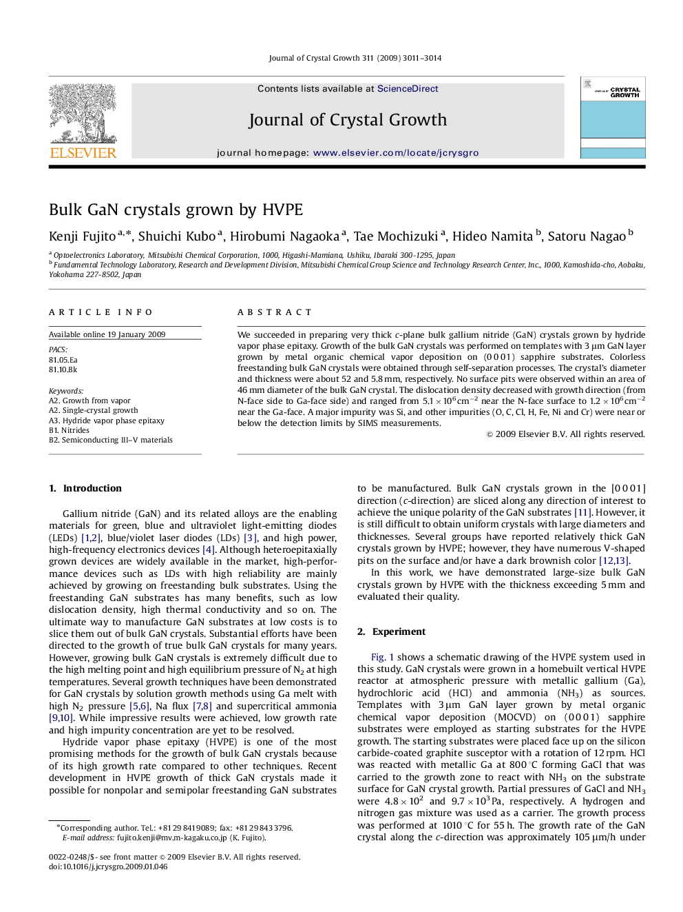 Bulk GaN crystals grown by HVPE