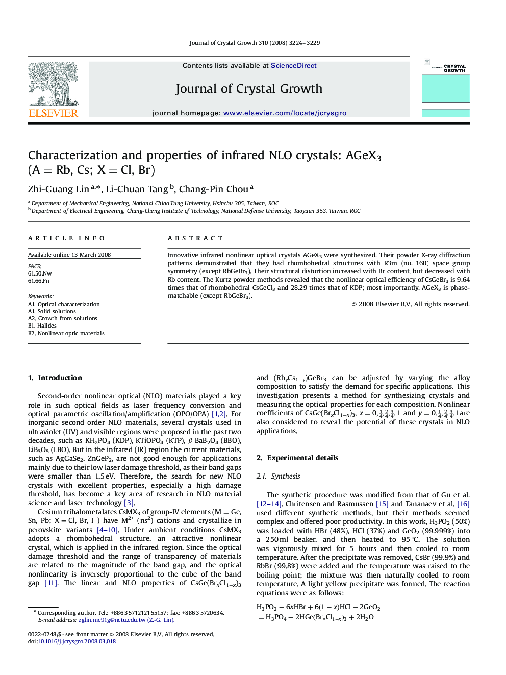 Characterization and properties of infrared NLO crystals: AGeX3 (A=Rb, Cs; X=Cl, Br)