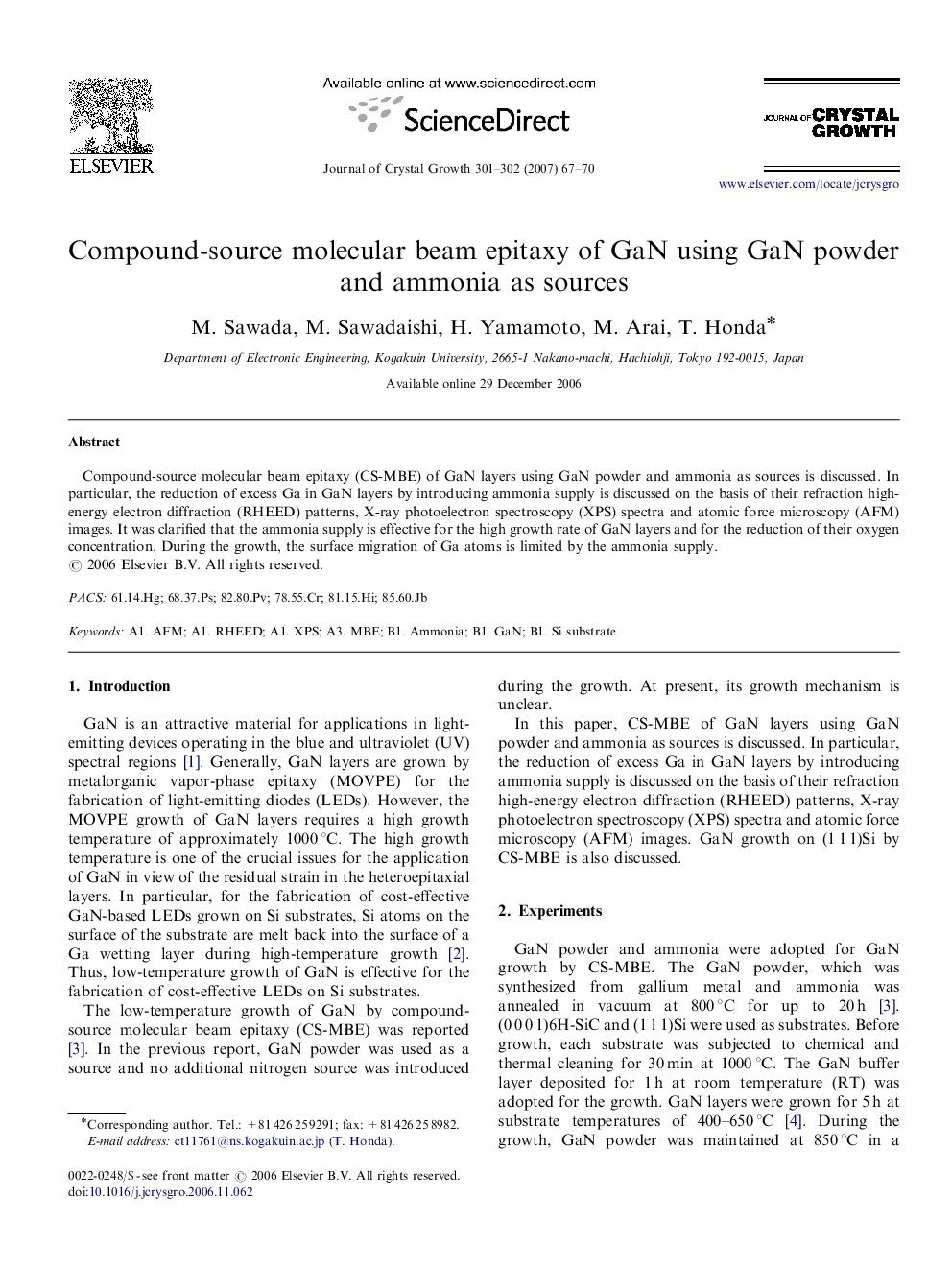 Compound-source molecular beam epitaxy of GaN using GaN powder and ammonia as sources