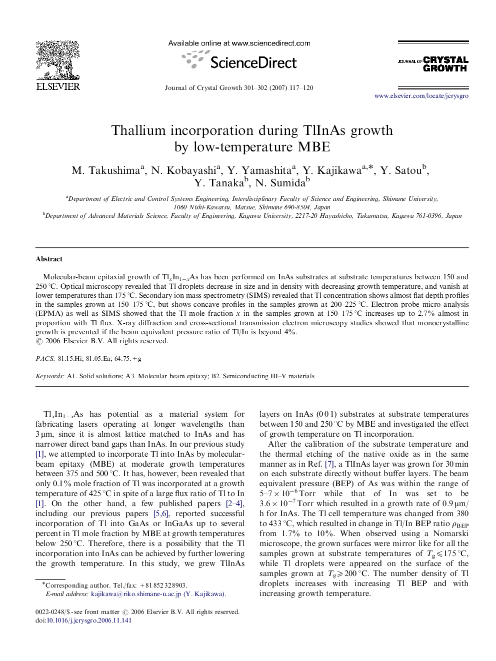 Thallium incorporation during TlInAs growth by low-temperature MBE