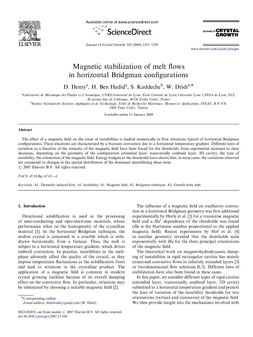 Magnetic stabilization of melt flows in horizontal Bridgman configurations