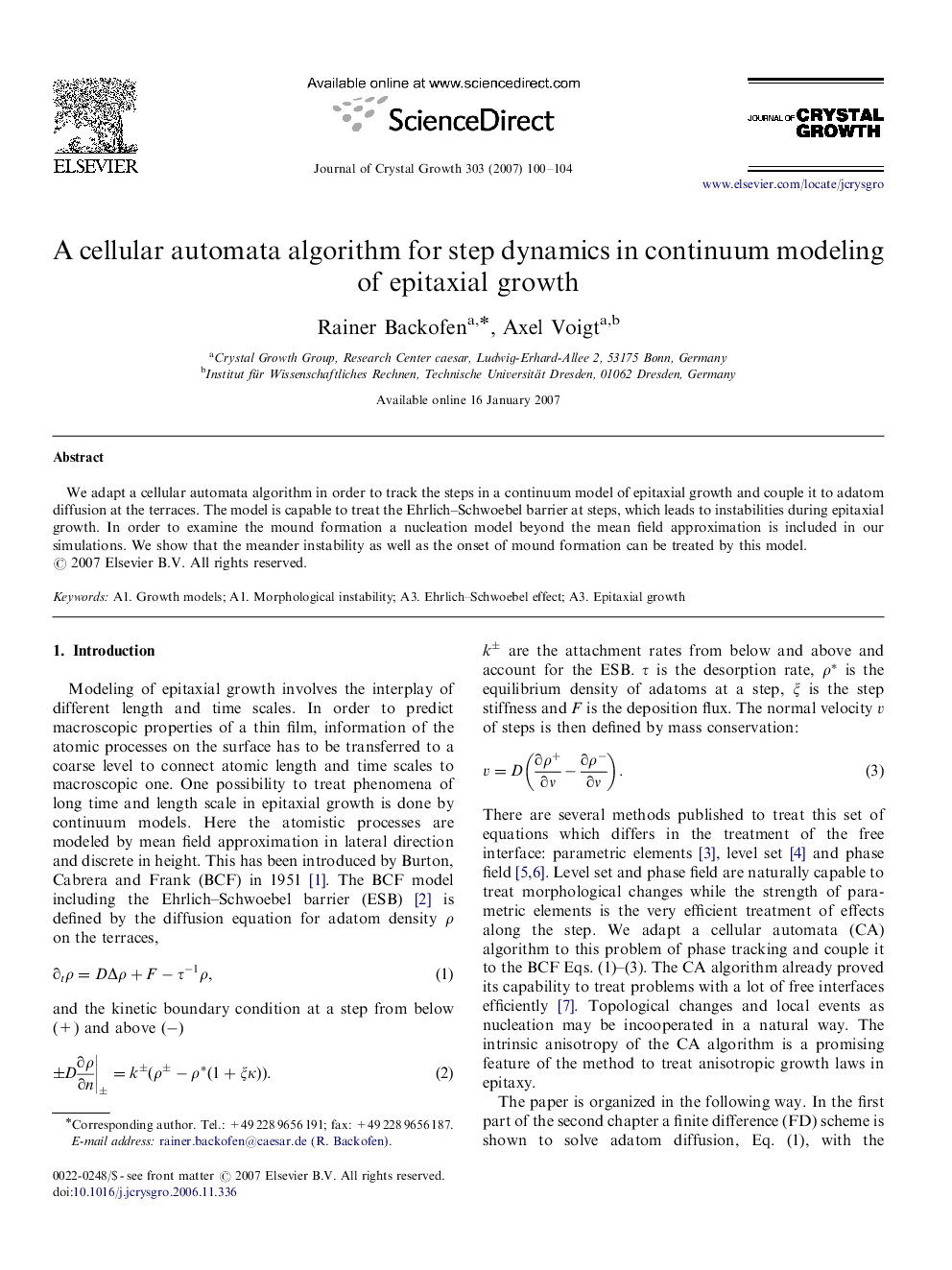 A cellular automata algorithm for step dynamics in continuum modeling of epitaxial growth