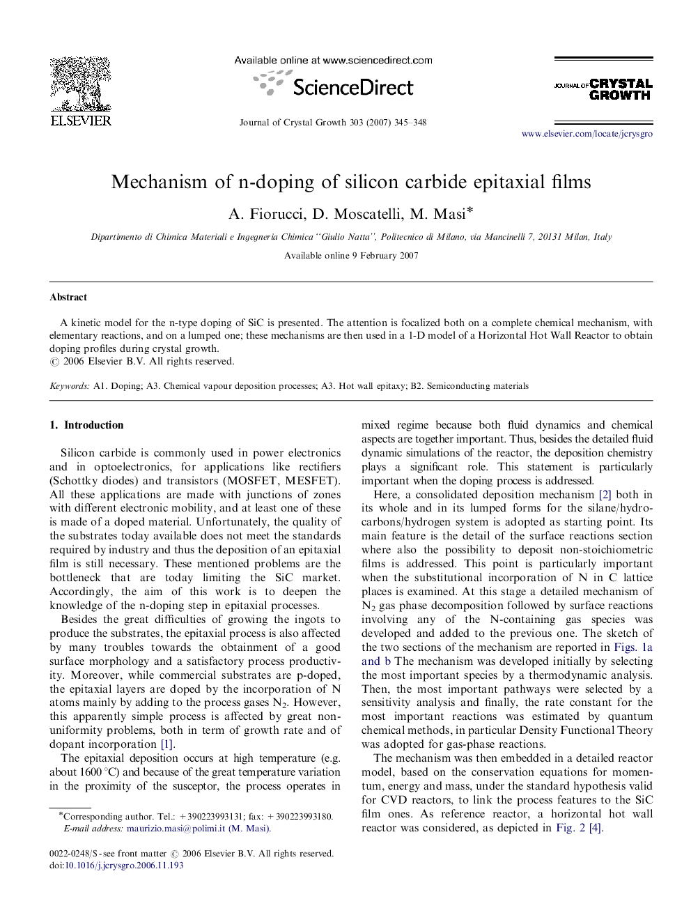 Mechanism of n-doping of silicon carbide epitaxial films