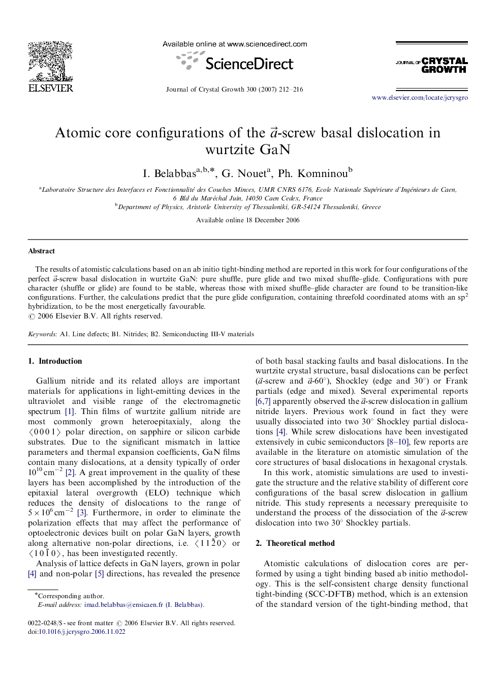 Atomic core configurations of the a⇒-screw basal dislocation in wurtzite GaN